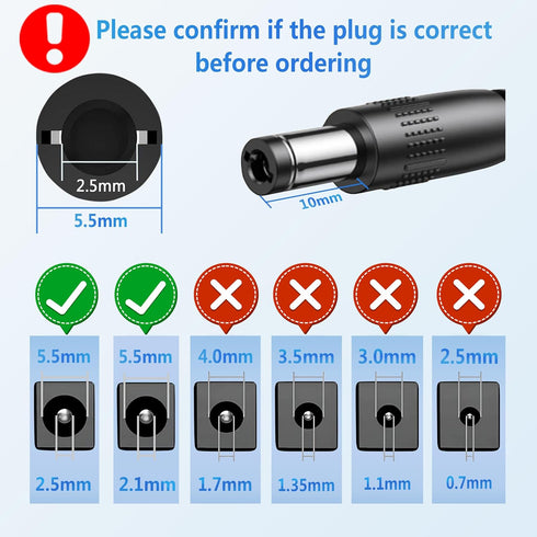 5Volt 1A Power Supply Adapter 5W AC/DC adapter AC 100V-240V to DC 5V Power Supply 1000mA 0.5A Replacement dc 5v Power Cord 5.5mm*2.5mm plug for Se...