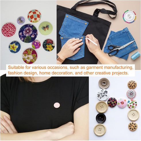 500 Set Button Supplies 30L(19mm/0.75") Aluminum Button Parts Making Accessories Metal Button Blanks for Button Maker Machine DIY...