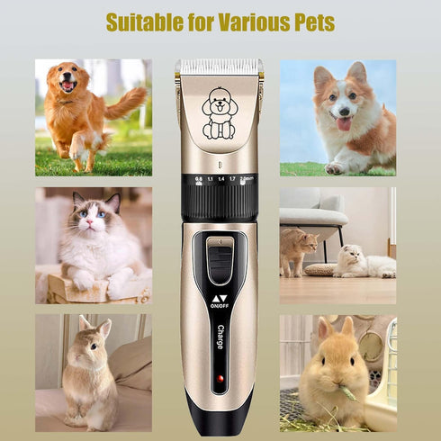 Dog Shaver Clippers, Pets Grooming Kit, Low Noise Rechargeable Cordless Hair Clippers for Small&Large Dogs Cats...