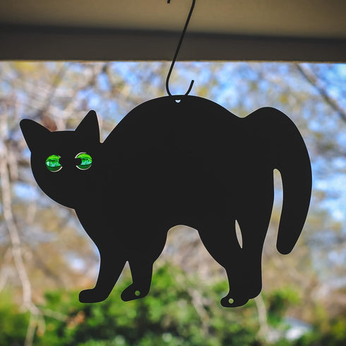 Pet Fit For Life Decorative Black Metal Cats for Outdoor Garden and Yard - Iron Silhouettes with Reflective Green Eyes - Set of 3 with Stakes and ...