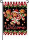 Welcome Christmas Gingerbread Man Small Decorative Garden Flag, Xmas Peppermint Candy Holly Red Berries Yard Lawn Outside Decor, Winter Holiday Fa...