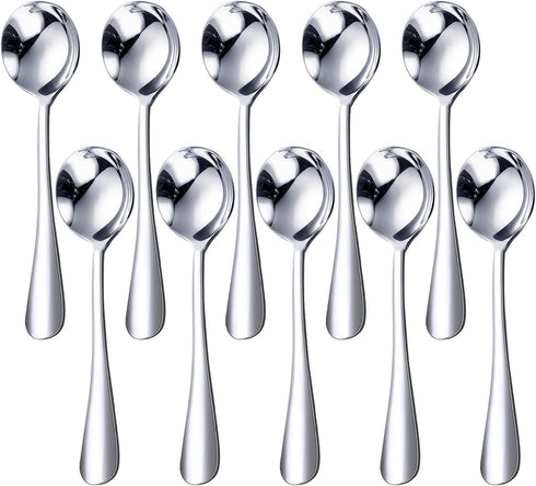 HANSGO 10PCS Mini Coffee Spoons, 4.6 Inch Demitasse Espresso Spoons Small Stainless Steel Tea Spoon for Cake Ice Cream Dessert Food Sample Cocktai...