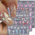 5D Aurora Butterfly Nail Stickers for Women Cartoon Butterfly Nail Art Stickers for Nail Designs Embossed Butterfly Stickers for Nails Design Rose...