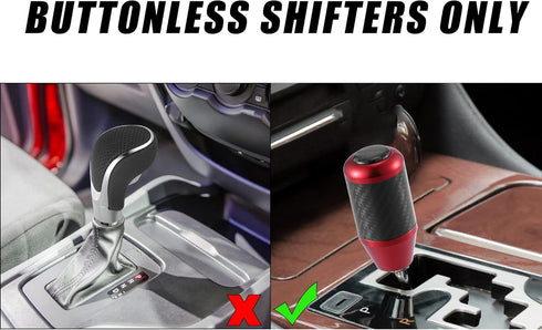 X AUTOHAUX Automatic Universal Manual Gear Stick Shift Knob Transmission Gear Lever Stick Shifter Handle Carbon Fiber Pattern Red...