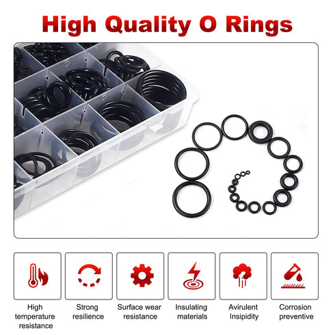 Othmro 770PCS Nitrile Rubber O-Rings, 18 Size Seal Repair Box Combination NBR Washer, Boxed O-Ring Sleeve Machine Repair Tool for Oil or Air Seali...