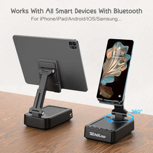 Gifts for Men Women Foldable Cellphone Stand with Bluetooth Speaker Power Bank 360° Rotatable Phone Stand Birthday Gift Idea for Mom Dad Cool Tech...