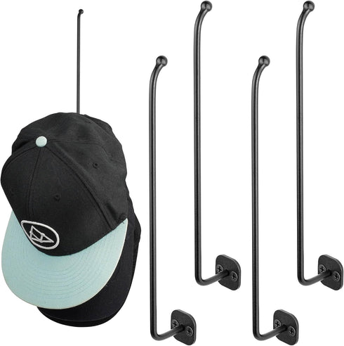 YANGSHUO Hat Rack for Wall Caps: Baseball Caps Hat Hooks - Hat Holders Storage Oranazier for Wall 4 Pack...