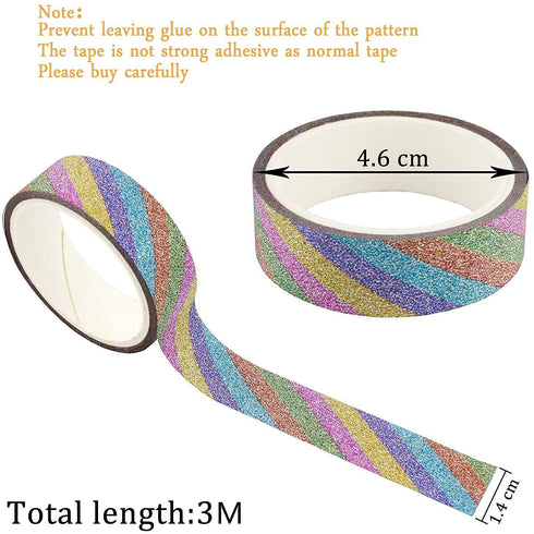 JANYUN 50 Rolls Glitter Washi Masking Tape Set,Great for Bullet Journal DIY Aesthetic Decor Scrapbooking Sticker Masking Paper Decoration Tape Adh...