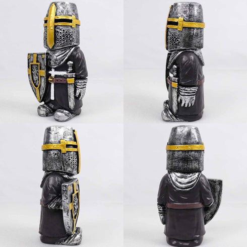 Knight Garden Gnomes Guard Garden Statue Decorations Medieval Templar Crusader Guard Knight Armor Sculpture for Home Garden Decor...