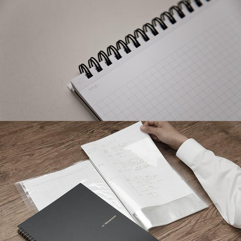 Maruman MNEMOSYNE Notebook 8.27 x 5.83 Inches (A5), 7mm ruled 24-line, 80 Sheets (N195A), Black...