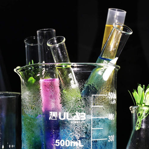 ULAB Scientific Glass Beaker Set, 3 Sizes 50ml 100ml 250ml, 3.3 Boro Griffin Low Form with Printed Graduation, UBG1001...