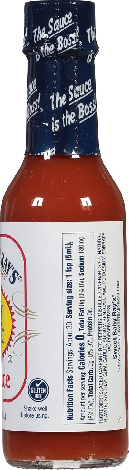 Sweet Baby Ray’s Spicy Garlic Hot Sauce 5 Fl Oz (Pack of 2)...