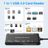 7 in 2 USB C 3.0 Card Reader, USB SD Card Adapter for SD, CF, TF, MS, Micro SD, XD Cards Multi Memory Card Reader Adapter Hub for Windows, macOS, ...