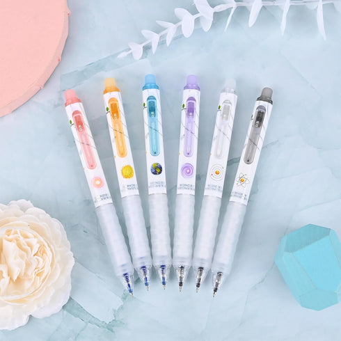 12Pcs Retractable Erasable Gel Pens, Make Mistakes Disappear, Blue & Black Ink Pen for Drawing Writing Planner and Crossword Puzzles, No Smudge on...