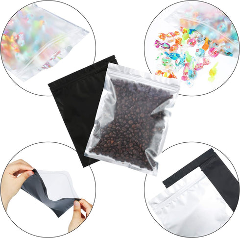 Blulu 100 Pieces Resealable Foil Proof Bags Scent Proof Flat Pouch Clear Smell Sealable Packing Bags Iridescent for Food Storage Snack Jewelry(7 x...