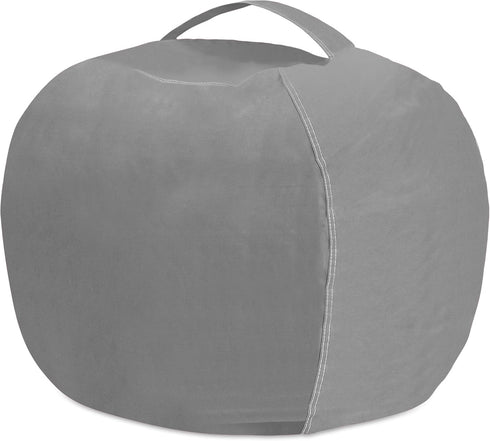 Posh Stuffable Kids Stuffed Animal Storage Bean Bag Chair Cover - Childrens Toy Organizer, X-Large 48" - Solid Gray...