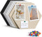 12" Large Bulletin Board with 30 Push Pins, Pack of 8 Hexagon Felt Pin Board Notice Boards for Home Office Kitchen, Felt Wall Tiles for Photos Mem...