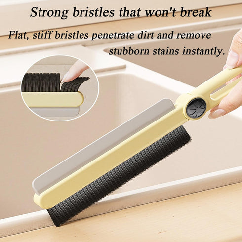 2 Pcs Hard Bristle Crevice Cleaning Brush, 2-in-1 Scraper Crevice Brush, Multifunctional Gap Cleaning Brush Tool, for Household Use, Home, Kitchen...