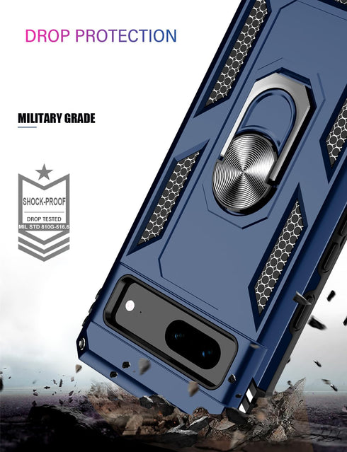 IKAZZ Suitable for Google Pixel 7 Case,Military Grade Shockproof Heavy Duty Protective Phone Case Pass 16ft Drop Test with Magnetic Kickstand Car ...