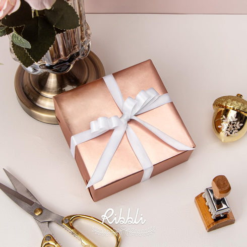 Ribbli White Satin Ribbon Double Faced Satin 1/2 inch x Continuous 50 Yards-White Ribbon for Gift Wrapping Crafts Wedding Decoration Bows Bouquet ...