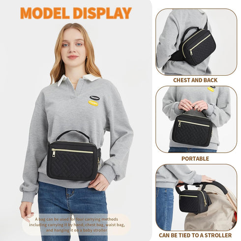 Small Diaper Bag with Portable Changing Pad,Crossbody Diaper Bag Pack with Wipes Pocket,Mini Diaper Bag Fanny Pack for Baby Travel Black...