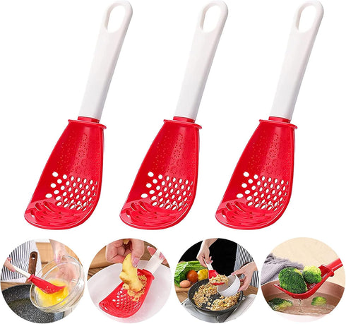 6in1 Multifunctional Kitchen Cooking Spoon- Kitchen Gadgets Strainers for egg yolk Separator- Grater Masher- Colander Skimmer Scoop- for Mashing, ...
