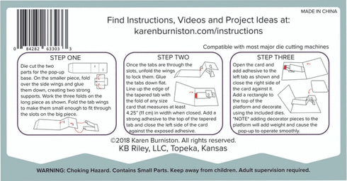 KB Riley Karen Burniston Dies-Rockin' Rectangle Pop-Up, Silver...