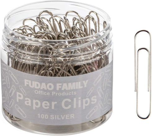 Jumbo Paper Clips, 2 Inch Paper Clip, 100 pcs Large Paperclips (Jumbo, Silver)...
