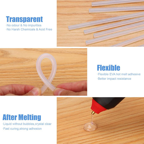 Hot Glue Sticks, Mini Size, 6" Long x .27" Diameter, 50 Count, Clear, for Kids Adults DIY Art Craft Gluing Repairing Sealing Festival Home Decorat...