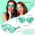 TOODOO 4 Pieces Heart Shape Rimless Sunglasses Transparent Candy Color Party Eyewear...