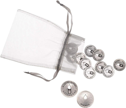 Memorial Tokens - In Loving Memory - Set of 12 Inspirational Pewter Blessing Charms by Whitney Howard Designs...