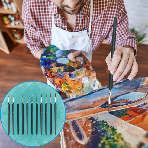 UPINS 11 Pieces Fine Detail Paint Brush Miniature Small Thin Painting Brushes Kit Micro Artist Acrylic Paints Brush Set...