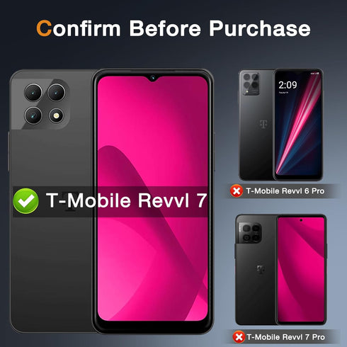 Fotbor 3 Pack for T-Mobile Revvl 7 5G Tempered Glass Screen Protector, Sensitive Touch Bubble Free, Shatterproof Durable Case Friendly...