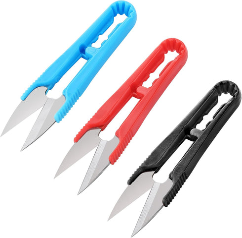 3PCS Sewing Scissors, JJOO Yarn Thread Cutter Mini Small Snips Trimming Nipper, Great for Sewing, DIY Supplies (Blue, Red, Black)......
