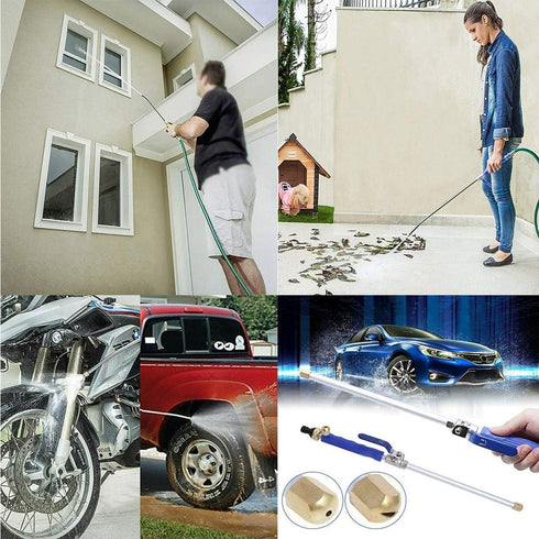 High Pressure Hydro Jet Wand, Extendable Garden Sprayer 2 in 1 Power Washer Attachment Water Hose Nozzle Car Washer Glass Cleaning Tool Window Wat...