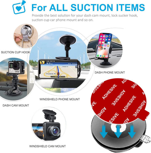 AZXYI Very High Bond Sticky Adhesive, 6 Pack Dashboard Pad Mounting Disk Adhesive Replacement Kit, Double-Sided Stickers for Suction Cup Dashboard...