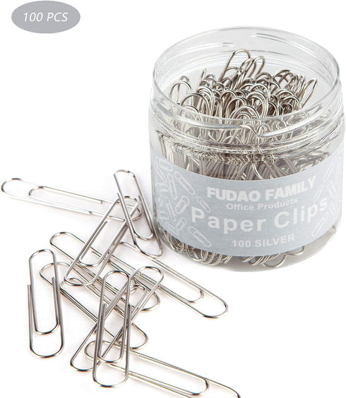 Jumbo Paper Clips, 2 Inch Paper Clip, 100 pcs Large Paperclips (Jumbo, Silver)...