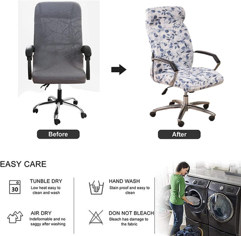 Stretch Office Chair Cover Slipcover, Soft Fit Universal Desk Rotating Chair, High Back Computer Chair, Removable Washable Anti-Dust Spandex Chair...