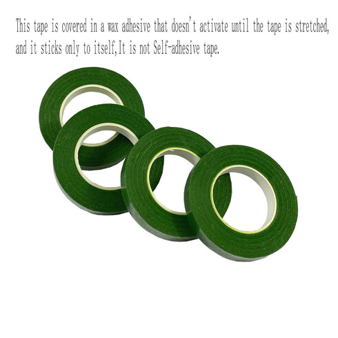zYoung 4 Rolls Floral Tape 1/2inch Flower Tape Dark Green Floral Tape for Bouquets Floral Arranging Stem Wrap Craft...