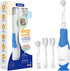 SEAGO Toddler Electric Toothbrushes for Baby Ages 0-3 Years, Baby Toothbrush with Smart Timer and Suction Base, 4 Replacement Brushheads (Navy-C)...