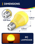 Yellow LED Bug Light Bulbs, A19 Outdoor Yellow Bug Light Bulb, 9W Equivalent 60W, Yellow Bug Light Bulbs for Outside, E26 Base for Porch, Holiday ...