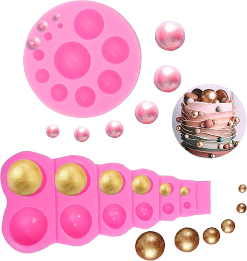 DIY 3D Pearl Fondant Mold Ball Pearl Semi Sphere Chocolate Silicone Molds Cake Decorating Sugar Lollipop Mold Dome Mousse Accessories Bakeware Too...