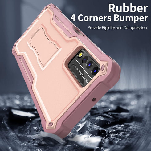 ExoGuard for T-Mobile REVVL V Plus 5G Case, Rubber Shockproof Full-Body Cover Case Built-in Screen Protector and Kickstand Compatible with T-Mobil...