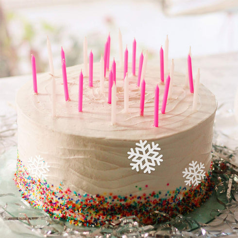 50pcs snowflake decorations edible cake toppers snowflake Cupcake Toppers edible frozen cake topper for the winter cake decoration(White)...