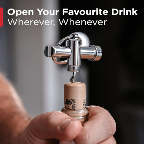 KeySmart CorkSmart - 2-in-1 Keychain Wine Opener and Bottle Opener, the Ultimate Dual Bottle Opener and Wine Bottle Opener Corkscrew Keychain Acce...