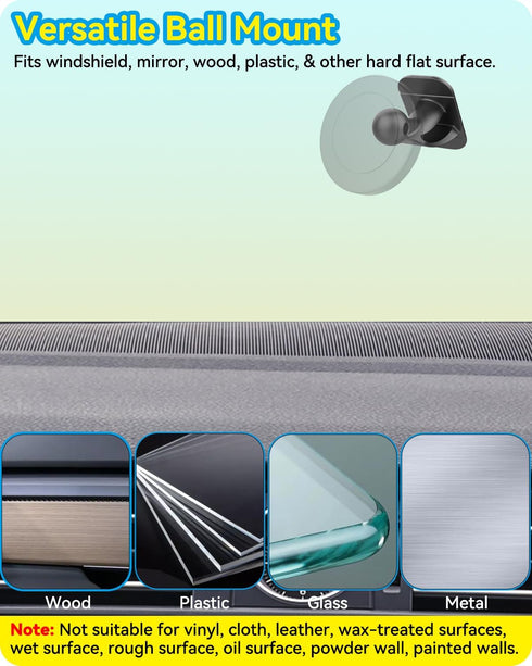 4 Pack 3M VHB Sticky Pads Adhesive Ball Mount 17mm for Car Phone Holder Upgraded Replacement Mounting Tape for Magsafe Magnetic Phone Mount......