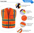 SKSAFETY 10 Pockets Safety Vest, Class 2 High Visibility Security with Zipper, Hi Vis Vest with Reflective Strips, ANSI/ISEA Standard, Constructio...