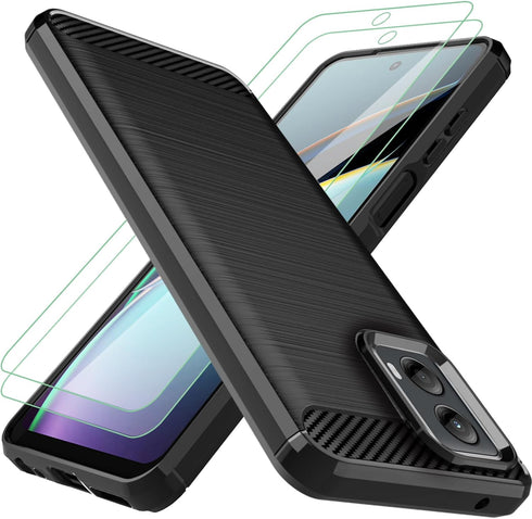 for Moto G-5G 2024 Case?with 2pcs Screen Protector Shock-Absorption Flexible TPU Rubber Protective Cell for Motorola Moto G 5G 2024 Phone Case Cov...