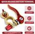 Battery Terminal Connectors 1 Pair, Battery Terminals Brass (M8 x 25mm Bolt), Battery Cable Ends Quick Release, Car Battery Terminal with Anti-Cor...
