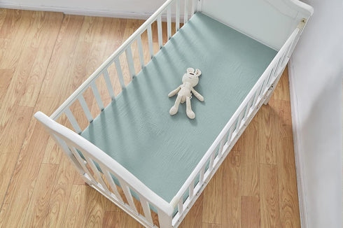 Muslin Crib Sheets for Baby Boys Girls, Neutral Fitted Crib Mattress Sheet for Standard Crib and Toddler Mattress, Soft and Breathable, 28” x 52” ...